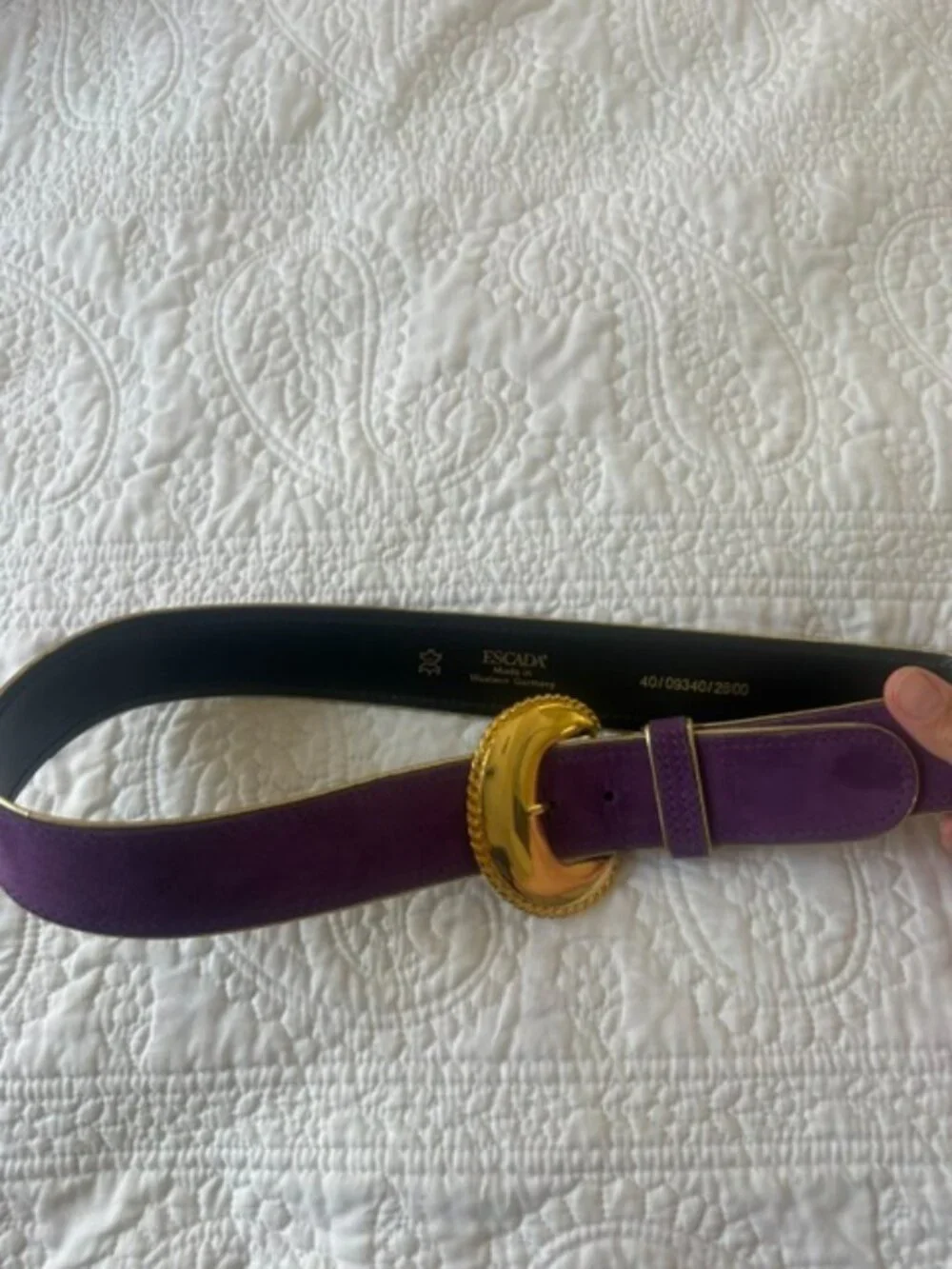 vintage escada velvet purple belt